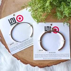 Stella Valle Stand Out Be Bolder Silver Tone Minimalist Cuff Bracelet Swarovski